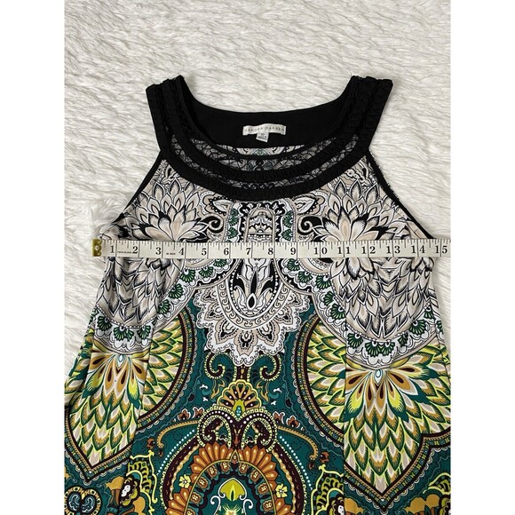 Sandra Darren Maxi Dress Women's Size 10 Multicolor Paisley Halter Neck Stretch - Picture 4 of 13